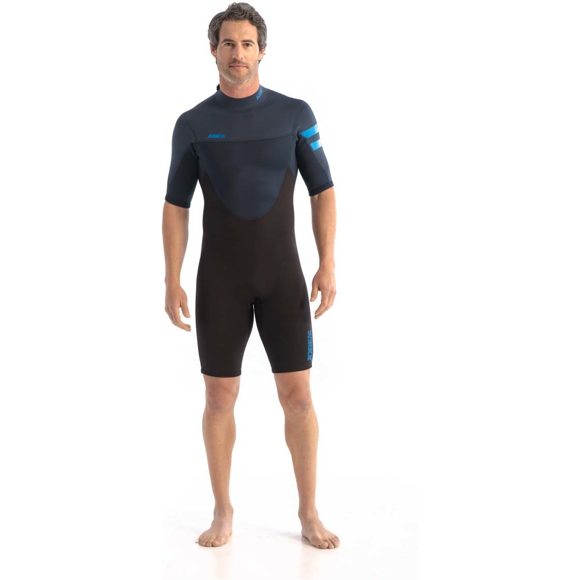 2026 Jobe Männer Perth 3/2mm Rückenreißverschluss Shorty Neoprenanzug 30362100 - Blue